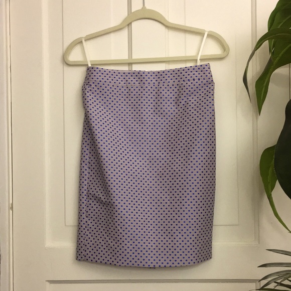 J. Crew Micro Dot Pencil Skirt in Lilac and Blue - Picture 2 of 8